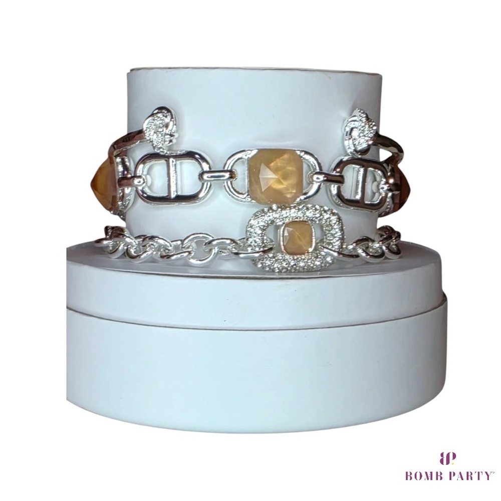 Silver and Gold Bracelet Set